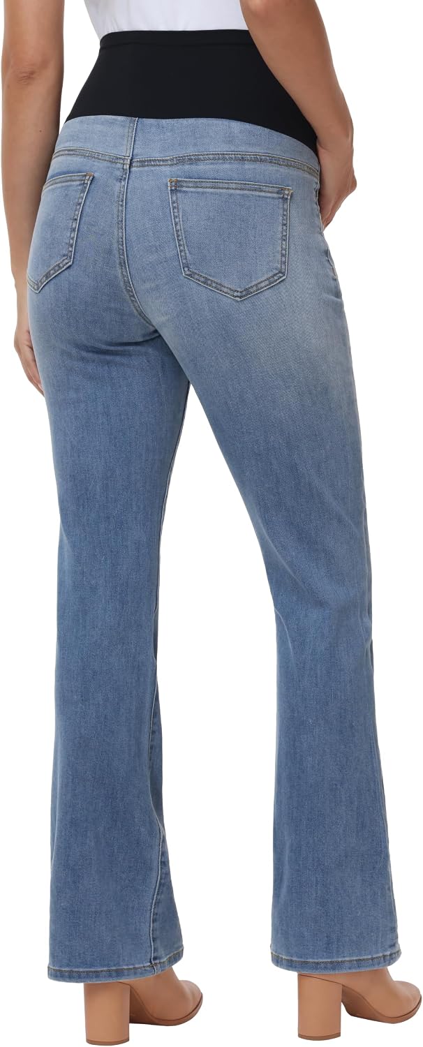 V VOCNI Women's Maternity Jeans Bootcut Stretch Pregnancy Denim Pants