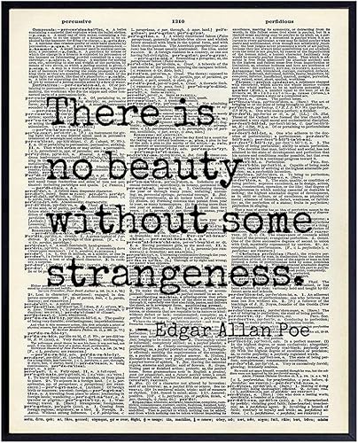 Edgar Allan Poe - Cuadro de decoración de pared de diccionario de 8 x 10 pulgadas, decoración retro vintage reciclada para el hogar, oficina,