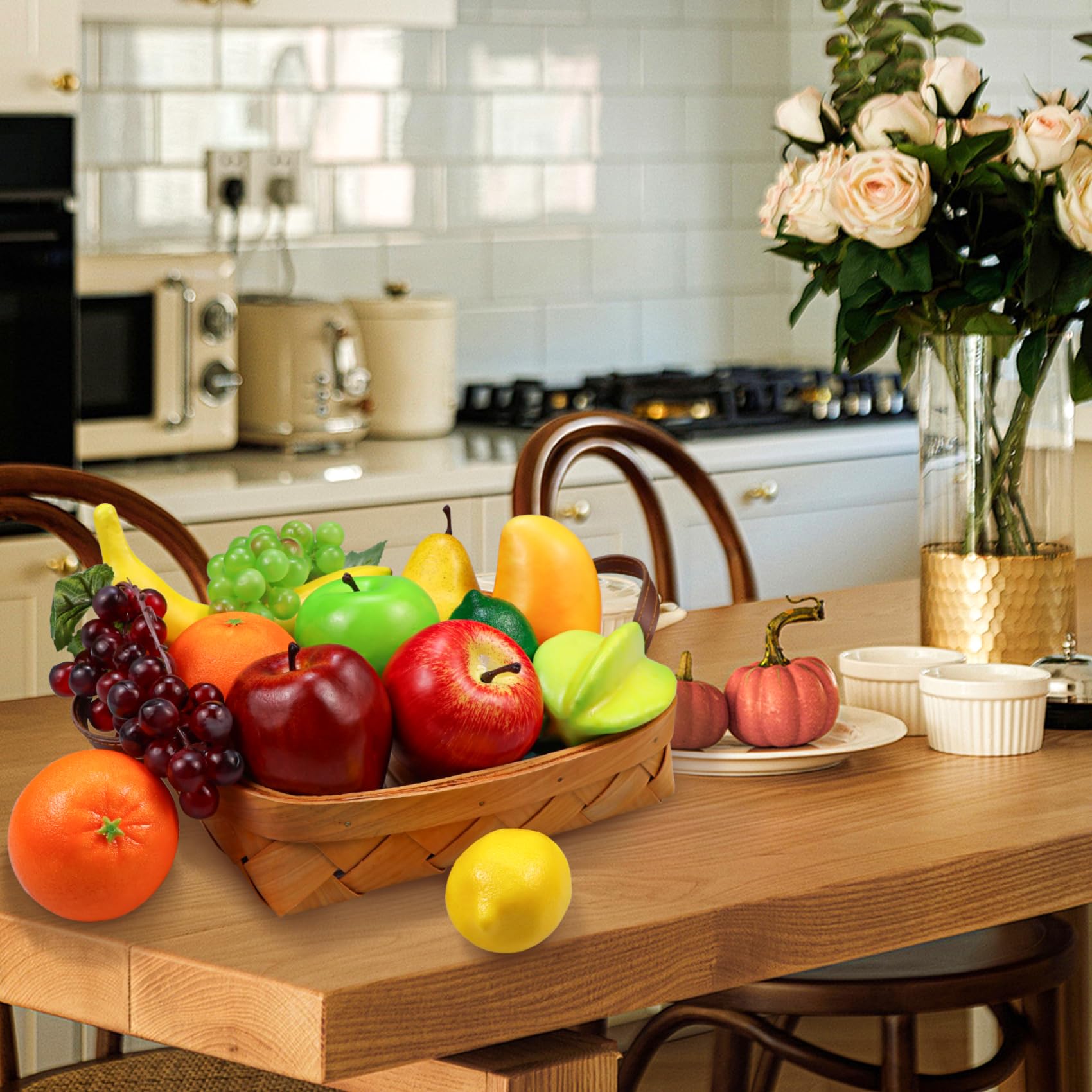 13 pezzi di frutta artificiale, frutta finta decorazione casa realistica frutta finta per centrotavola simulazione frutta festa decorazione mele artificiali arance finta uva