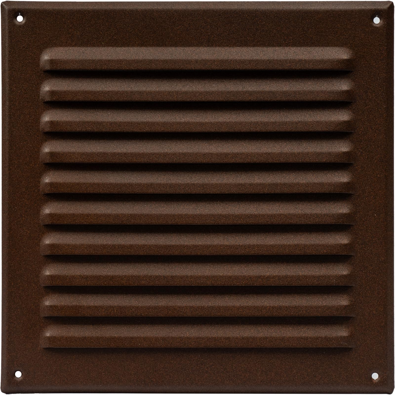 HVAC OV 8 x 8 Inch (Opening Size) Brown Galvanized Steel Square Air Vent Cover - HVAC Louvered Grille with Mesh Screen - Register Vent Deflector for