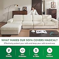 Vista 7 de Couch Cushion Covers, Super Soft Thicker Fleece Sofa Cover Stretch Sectional Sofa Slipcover Washable Pet Friendly Anti-Slip Stain Resistant