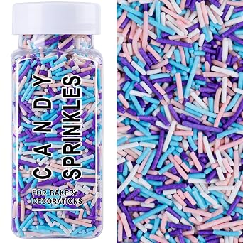 Mermaid Sprinkles, Pastel Purple Pink Blue Jimmies for Cake Decorating