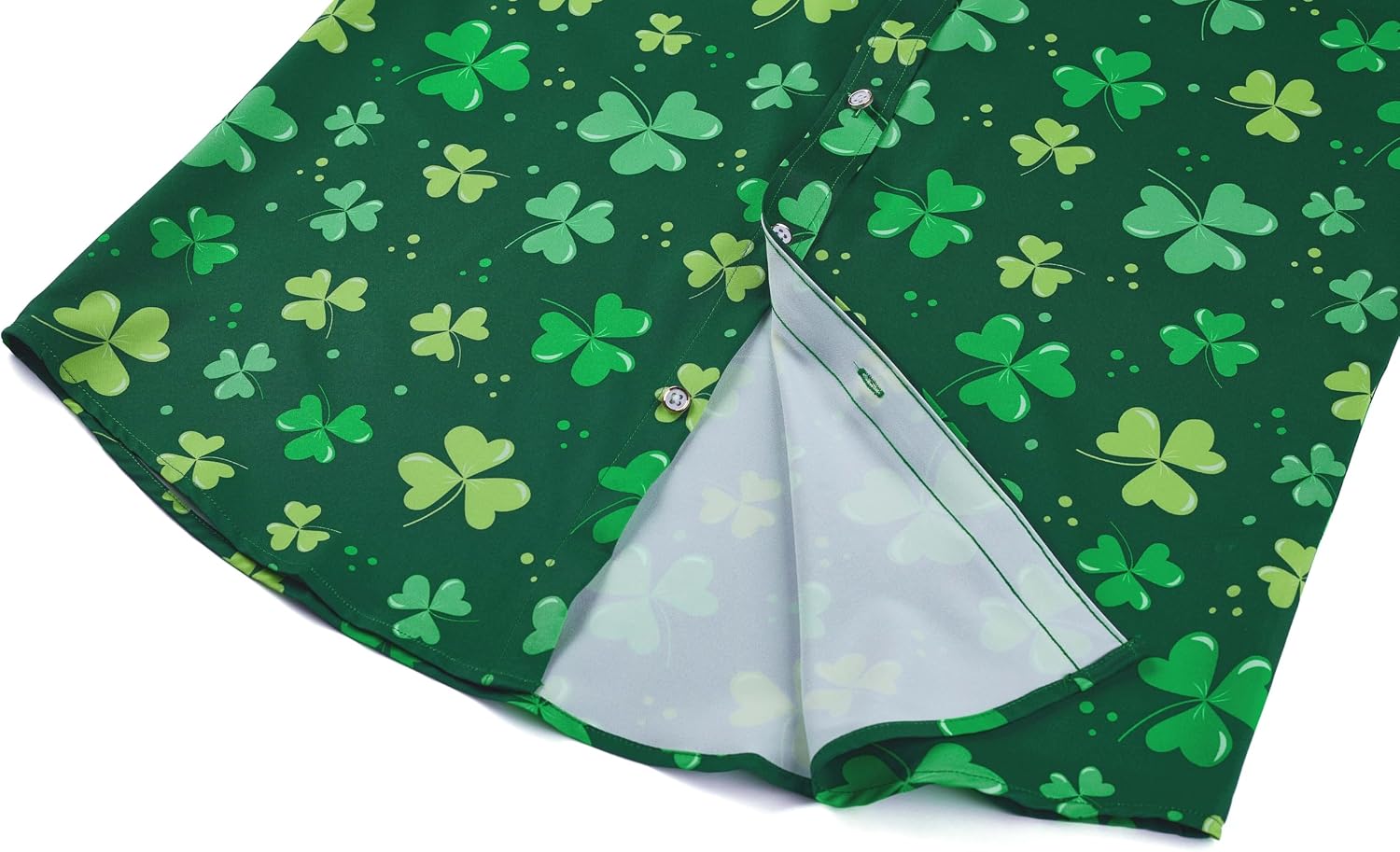 Men's St. Patrick's Day Shirt Funny Irish Flag Clover Short Sleeve Hawaiian Casual Button Down Shirt