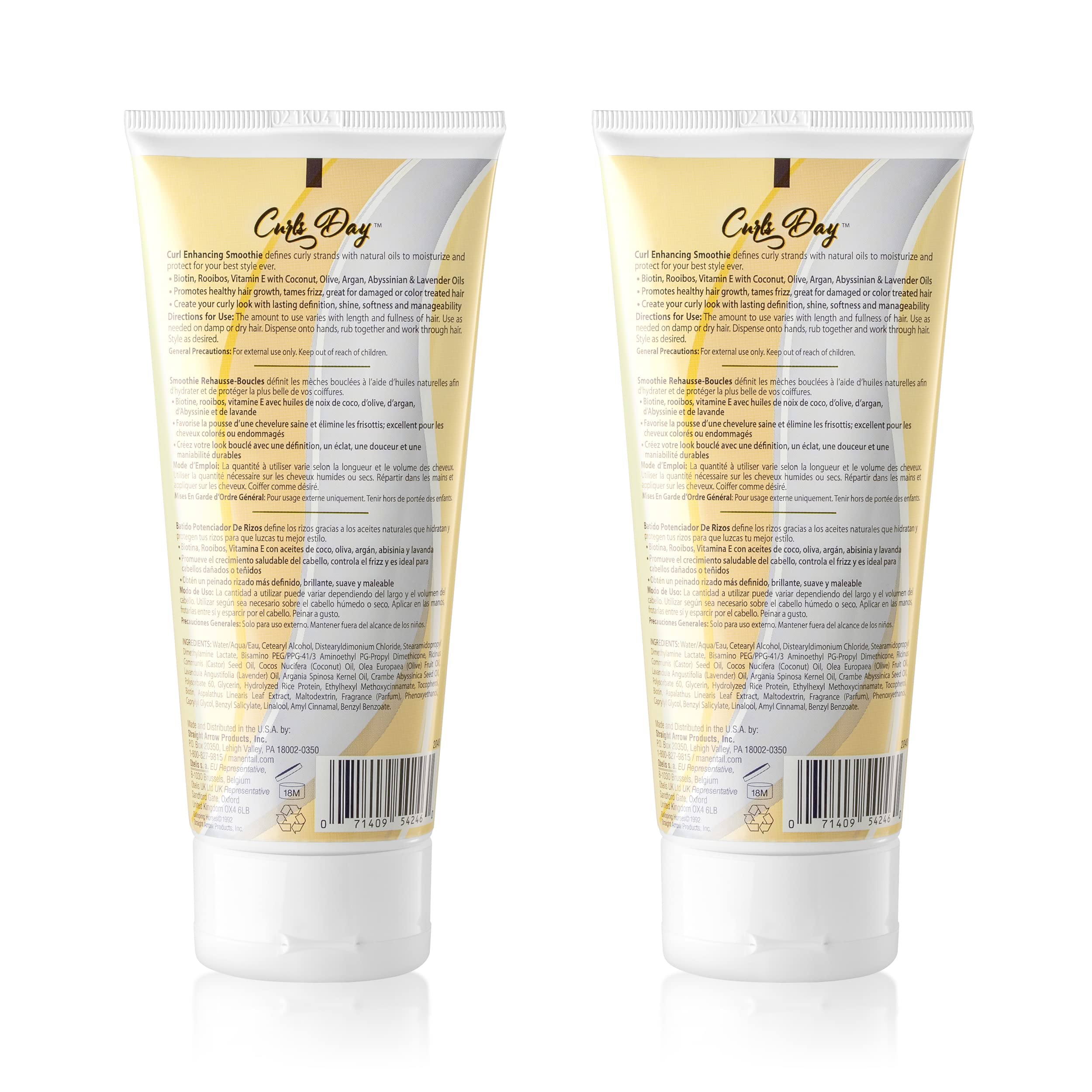 Mane 'n Tail Enhancing Smoothie (2pk) - Curl Textures, Pareben and Sulfate Free, Made with Biotin, Argan and Castor Oil, Rooibos and Vitamin E - 13 Fluid Ounces