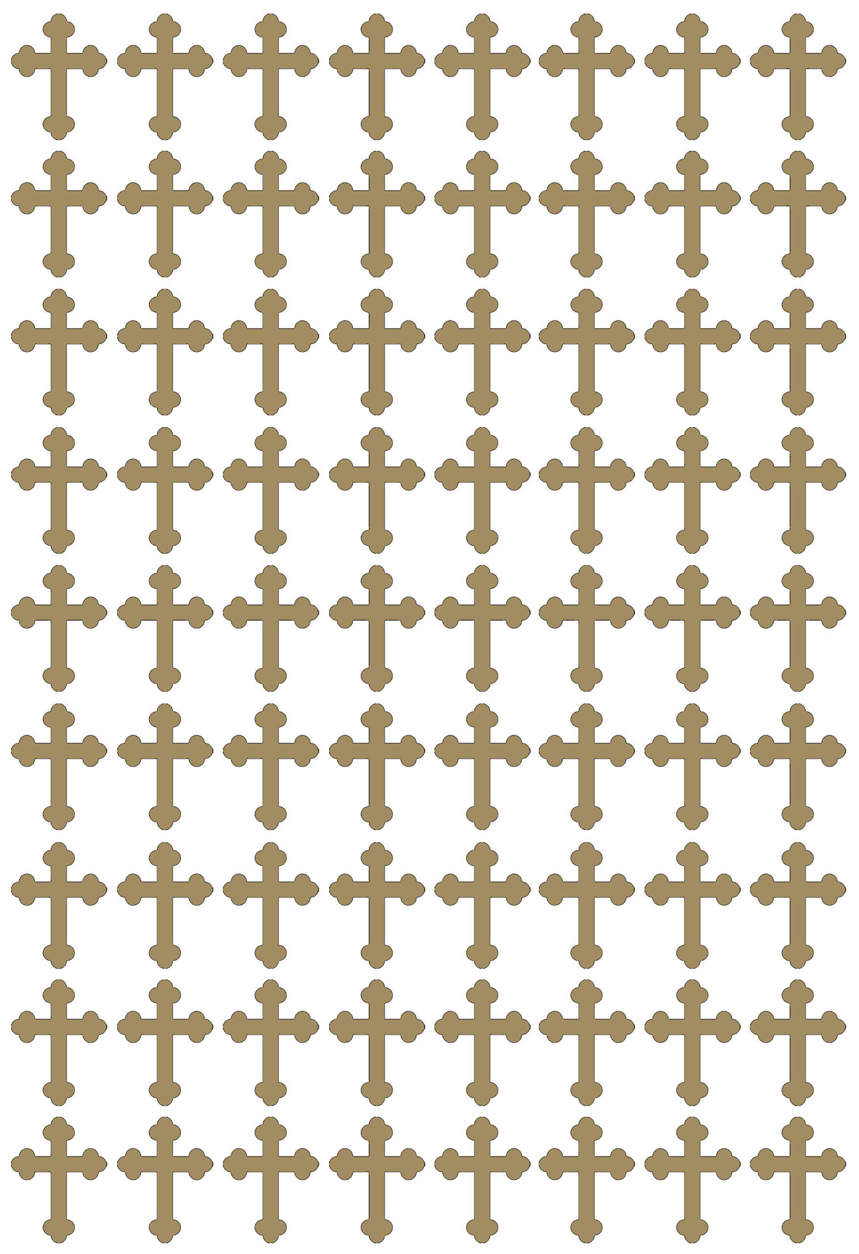 Small Cross Crucifix Shaped Vinyl Decal Transfer Stickers. Wall, Window, Mirror Decor. Cardmaking, Crafting. Church, Christian (272 x 1.5cm Stickers, Silver)