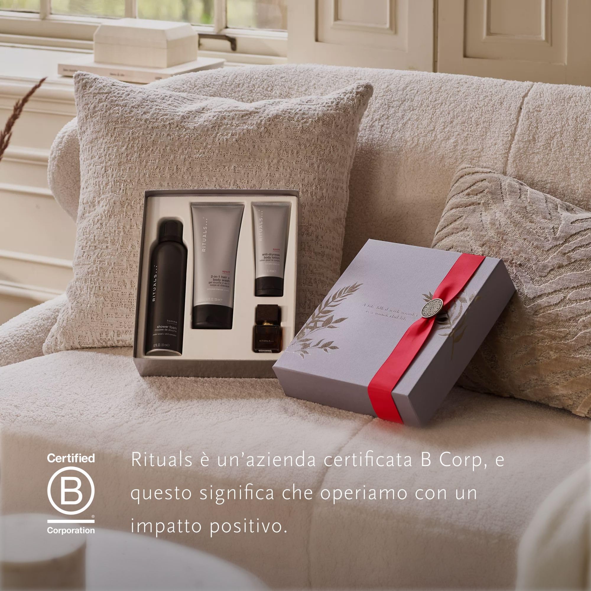 RITUALS Caja de regalo Homme, Medium – Set de baño para hombre con productos para el cuidado de la piel con bambú, menta y madera de cedro – Propiedades estimulantes