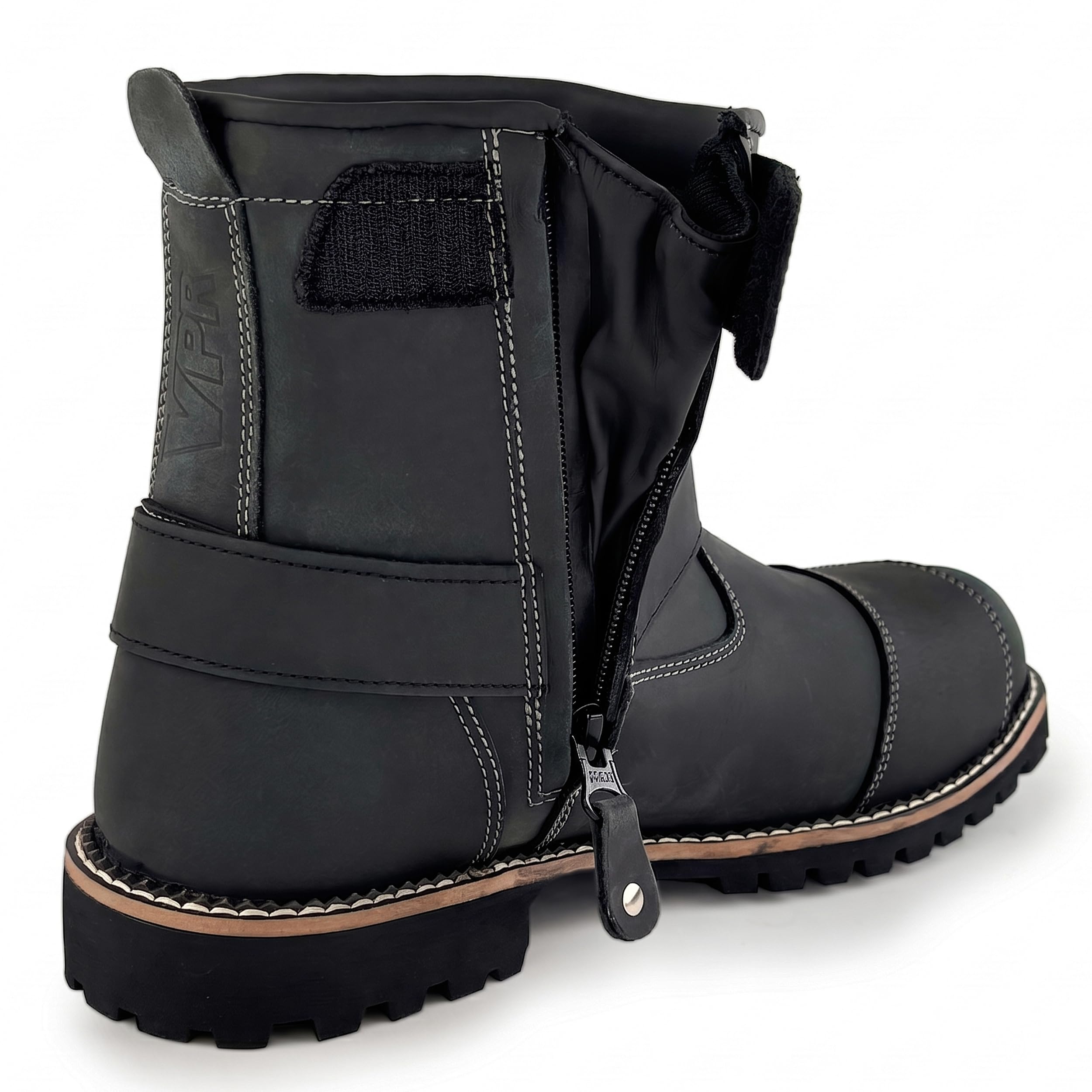VPR Viper R40 Bottes de moto de tourisme et d'équitation en cuir véritable CE pour homme – Bottes de moto courtes avec membrane imperméable et respirante, chaussures de protection CE EN13634:2020