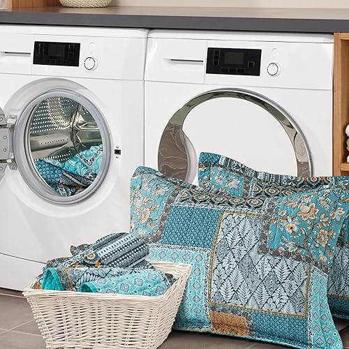 Miniatura 8 de BEDIFANY Juego de ropa de cama de 3 piezas de algodón tamaño Queen, colcha suave, ligera, acolchada, juegos de ropa de cama para decoración de cama