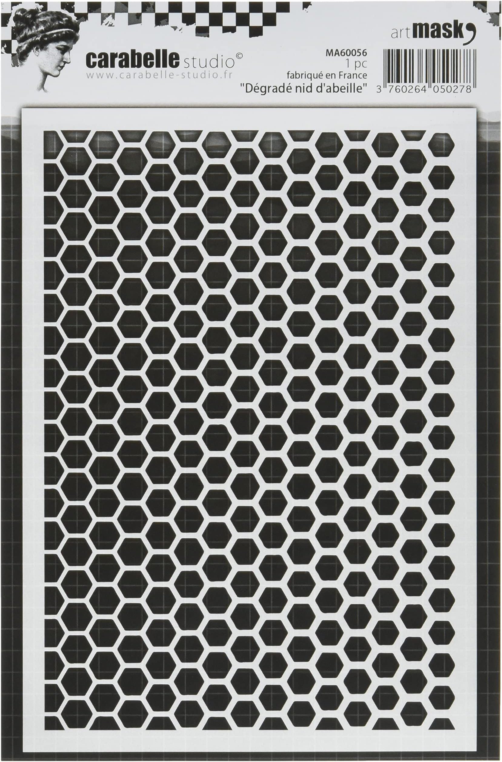 Carabelle StudioArt Mask Stencil, Beehive Hexagon, Creating Patterned Backgrounds and Artwork for Craft Projects, Multi-Colored, One Size