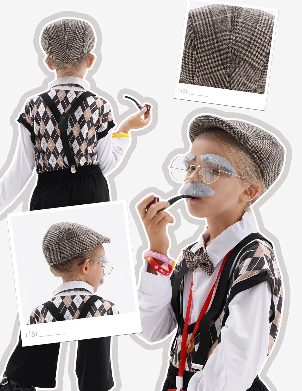 WooWee 100 Days of School Costume for Boys, Old Man Costume for Kids, 100th Day of School Dress Up - Image 4