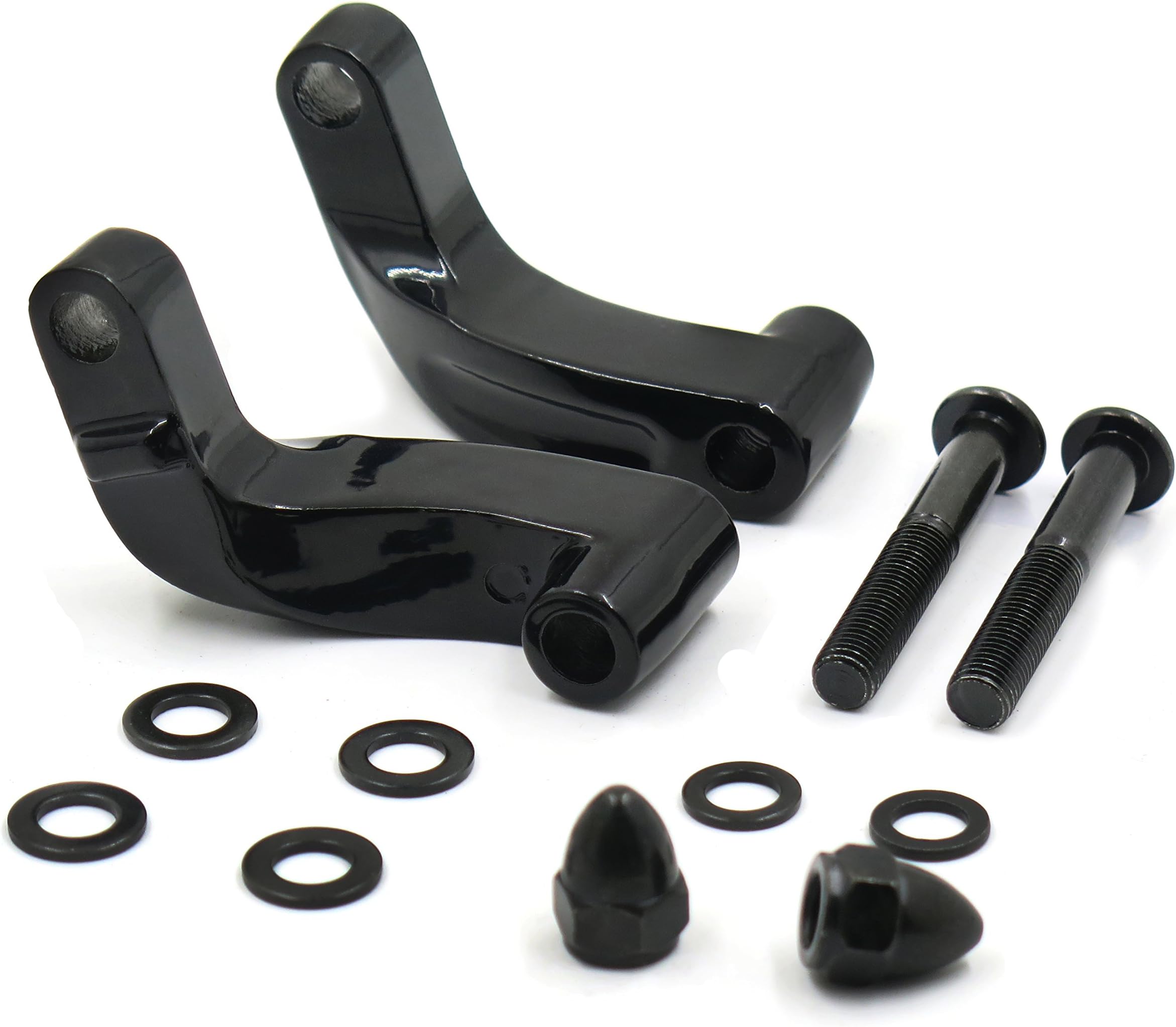 SMT- Black Aluminum Alloy Mirrors Mount Adapter Compatible With H-D Fat Bob Softail Dyna Cvo Softail Low Rider Motorcycle [P/N: MT387-BK] [B00RNIVMYK]