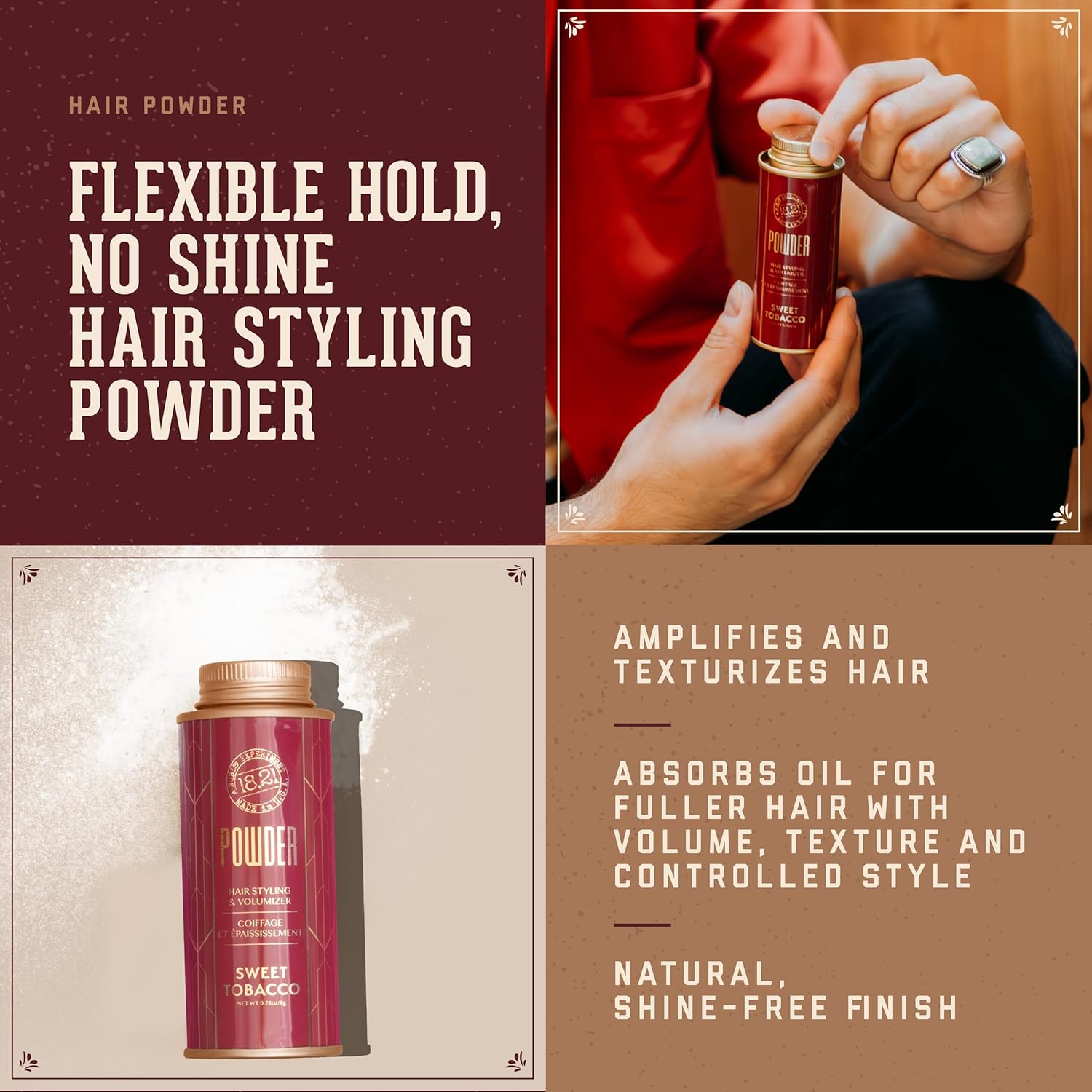 18.21 Man Made Hair Styling for Men, Weightless All-Day Flexible Hold