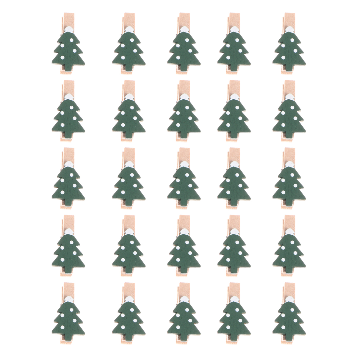 60 Stück Weihnachts Holzklammern Set - Fotoklammern Mit Schnur Für Baum & Deko