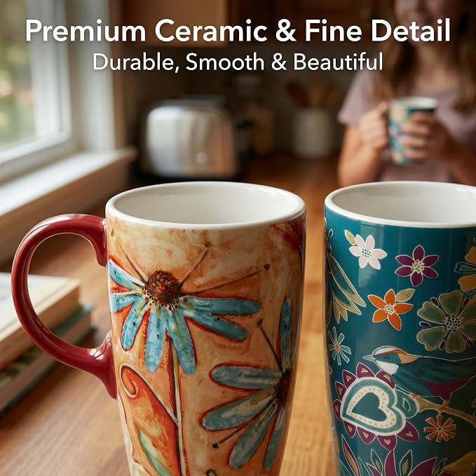 Set de 2 Mugs de Cerámica para Viaje con Tapa 17oz miniatura 8