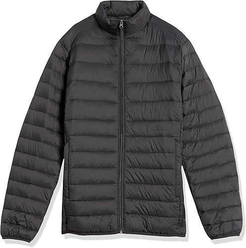 Miniatura 36 de Yaxa Essentials Mens Packable Lightweight Water-Resistant Puffer Jacket (Available in Big & Tall) Negro,Gris Oscuro,Rojo ladrillo.,Rojo