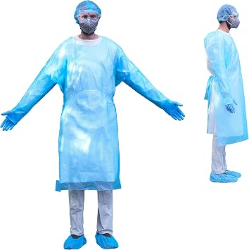 Aromis - Disposable CPE Isolation Gown with Thumb Loops - One Size Fits All