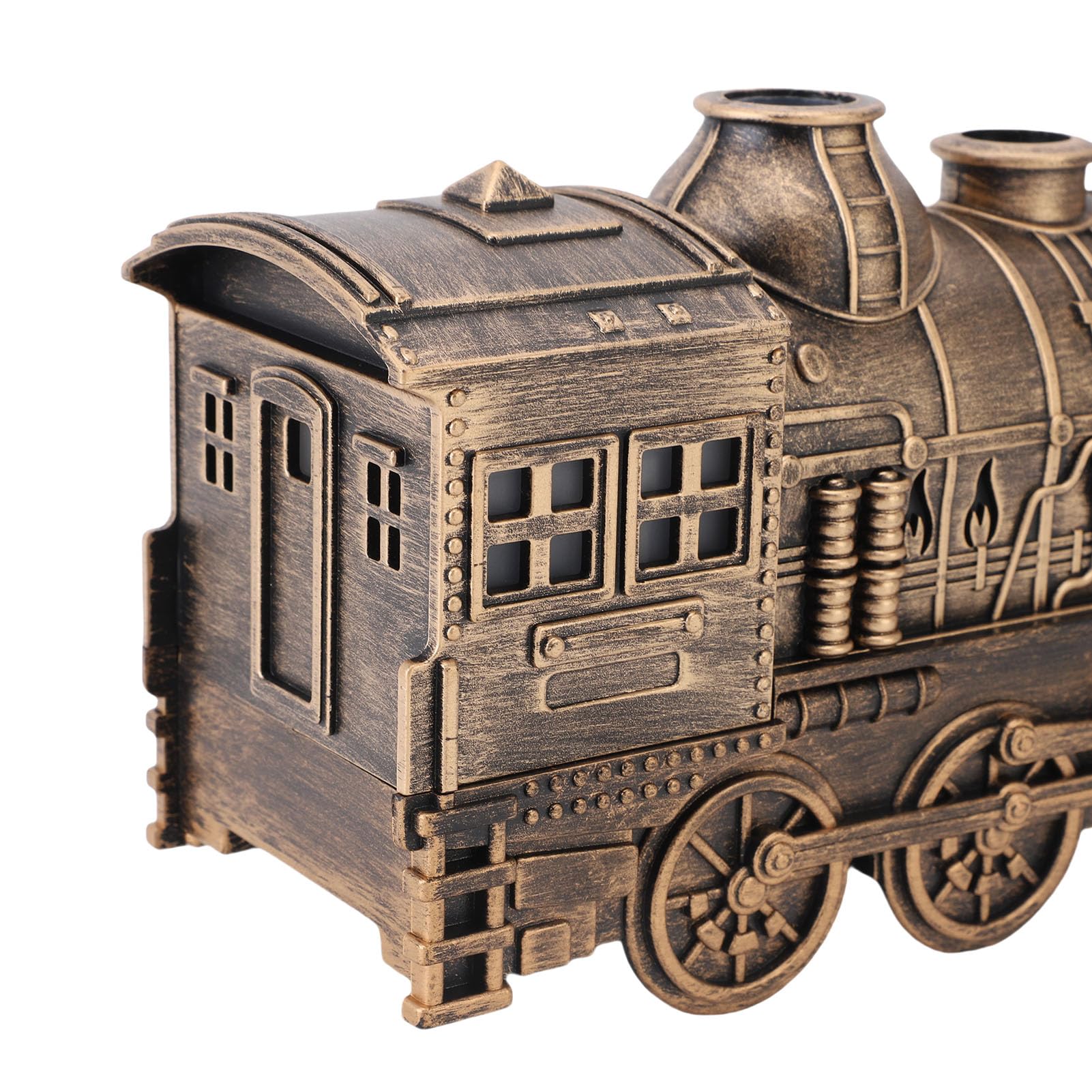 Cuifati Humidificateur de Train Vintage 300 ML, Double Buses de Pulvérisation, Brume Fraîche, Diffuseur d'aromathérapie Silencieux pour Huiles Essentielles, Diffuseur de Vapeur de Locomotive pour