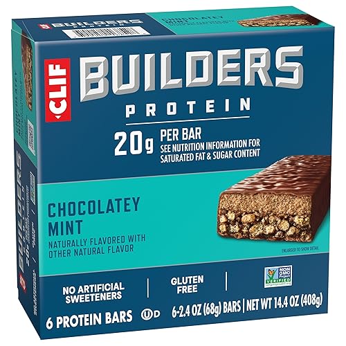 Miniatura 13 de CLIF BUILDERS - Barras de proteínas - Chocolate Mint - 0.71 oz de proteína - Sin gluten (2.4 onzas, 6 unidades)