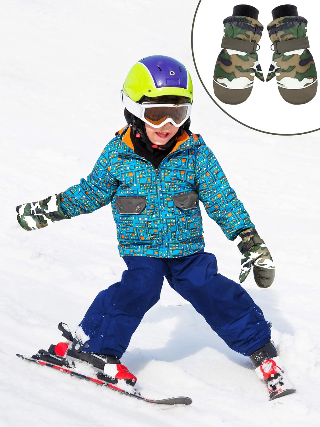 Hicarer 3 Pairs Kids Snow Mittens Waterproof Winter Ski Mittens Thicken Warm Gloves for 3-6 Years - Image 6