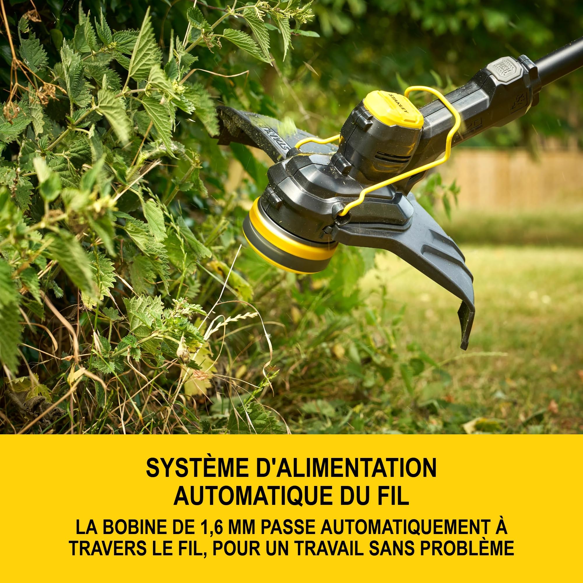 Stanley V20 Coupe-Bordures sans Fil, avec Protecteur de Bordures, sans Batterie ni Chargeur, 18V, STCST933B-XJ