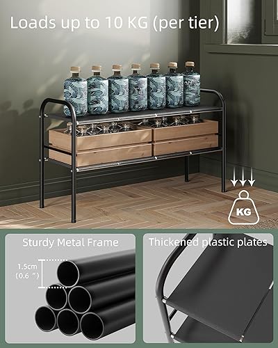 Miniatura 4 de NETEL - Organizador de fregadero de 2 niveles expandible - Repisa ajustable para gabinete inferior con 8 paneles desmontables, estante expandible