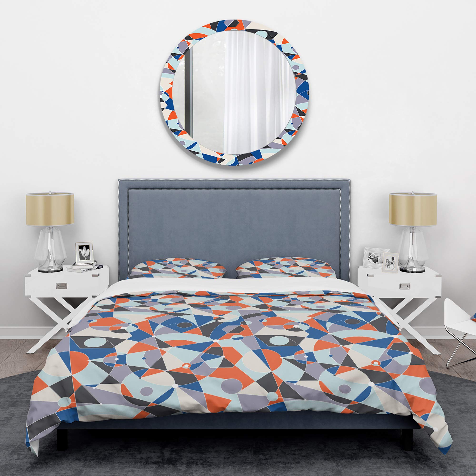 Parure de lit moderne geometric grid pour éliminer la routine et raviver la déco de chambre