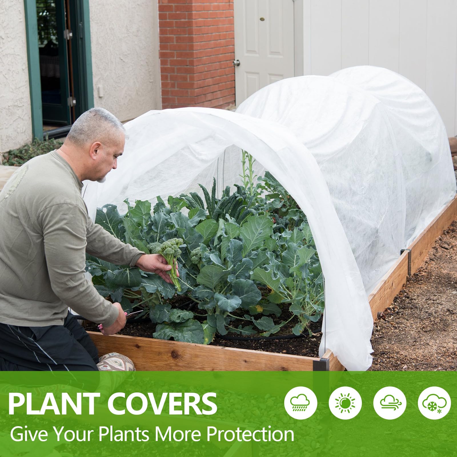 Copertura per Piante, Protezione antigelo, 3 m x 9 m, Riutilizzabile, Rettangolare, Protezione antigelo, Copertura Galleggiante per Piante, Giardino, Inverno, per Clima Freddo e Neve