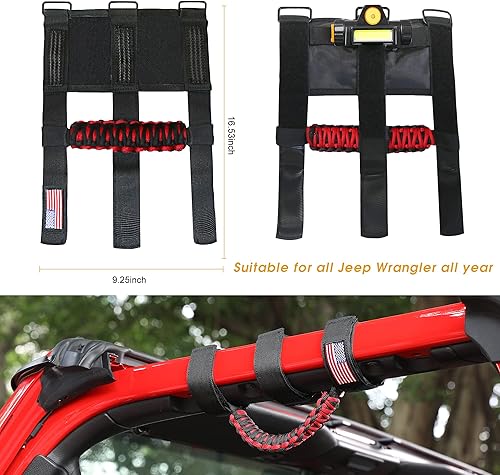 Miniatura 77 de Asas de agarre de barra de agarre con luz para Jeep Wrangler Accesorios TJ JK JL YJ Unlimited Rubicon Sahara 2 puertas 4 puertas Jeep Gladiator JT