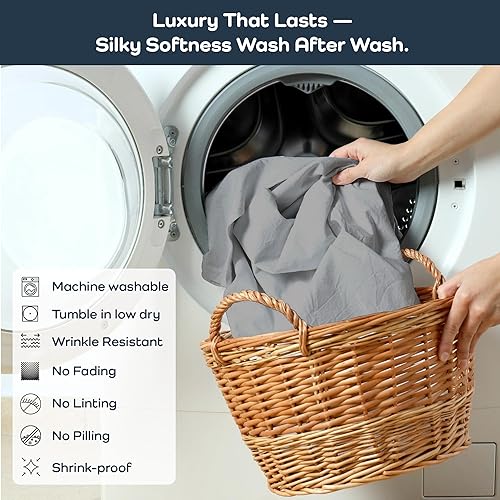 Miniatura 7 de Olive + Crate Juego de Sábanas de Eucalipto  Sábanas Refrescantes para Personas que Duermen con Calor  100% Tencel Lyocell Orgánico  Tamaño King