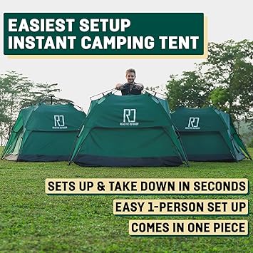 Reactive Outdoor Tent - 3 Second Tent - 3 Sec Instant Pop Up - Easy and Quick Setup Camping - 1 Person Setup Waterproof Double Layer Outdoor Camping Tent