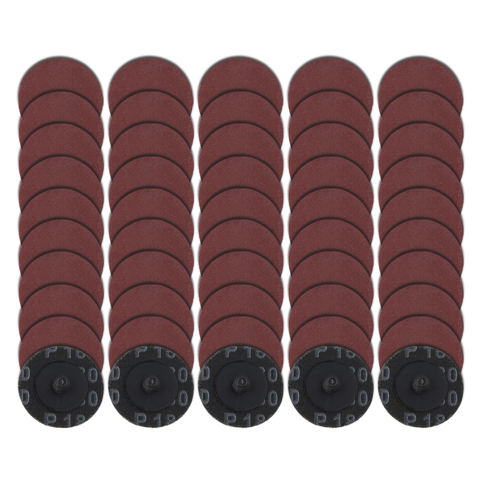 LEONTOOL 50 Piezas Discos de Lijado de Cambio Rápido 2 Pulgadas para Taladro y Amoladora Die, Almohadilla Abrasiva de Óxido de Aluminio, Grano 180