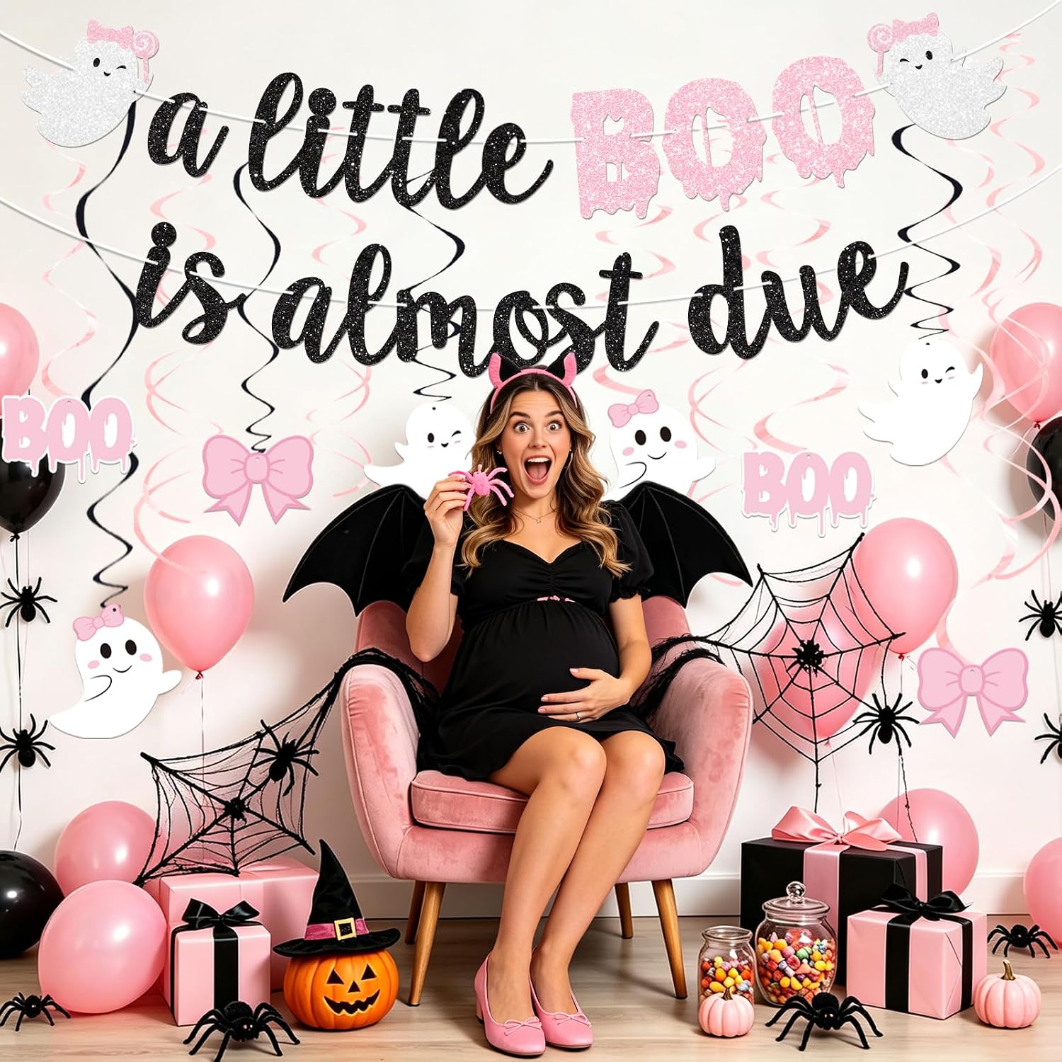 A Little Boo is Almost Due Halloween Baby Shower Decorations Girl