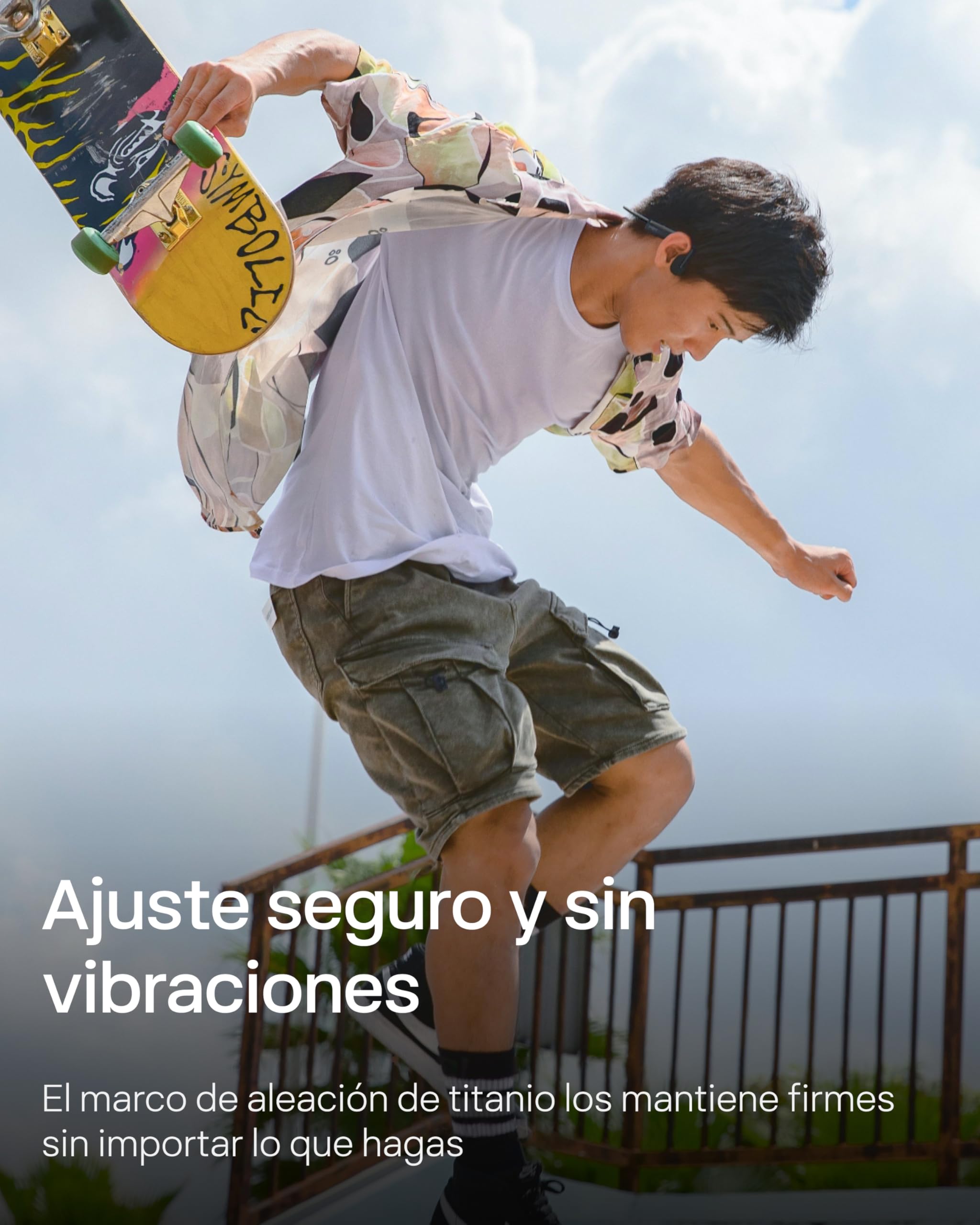 SHOKZ OpenMove Auriculares de Conducción Ósea Bluetooth 5.1, IP55, 29g, Gris
