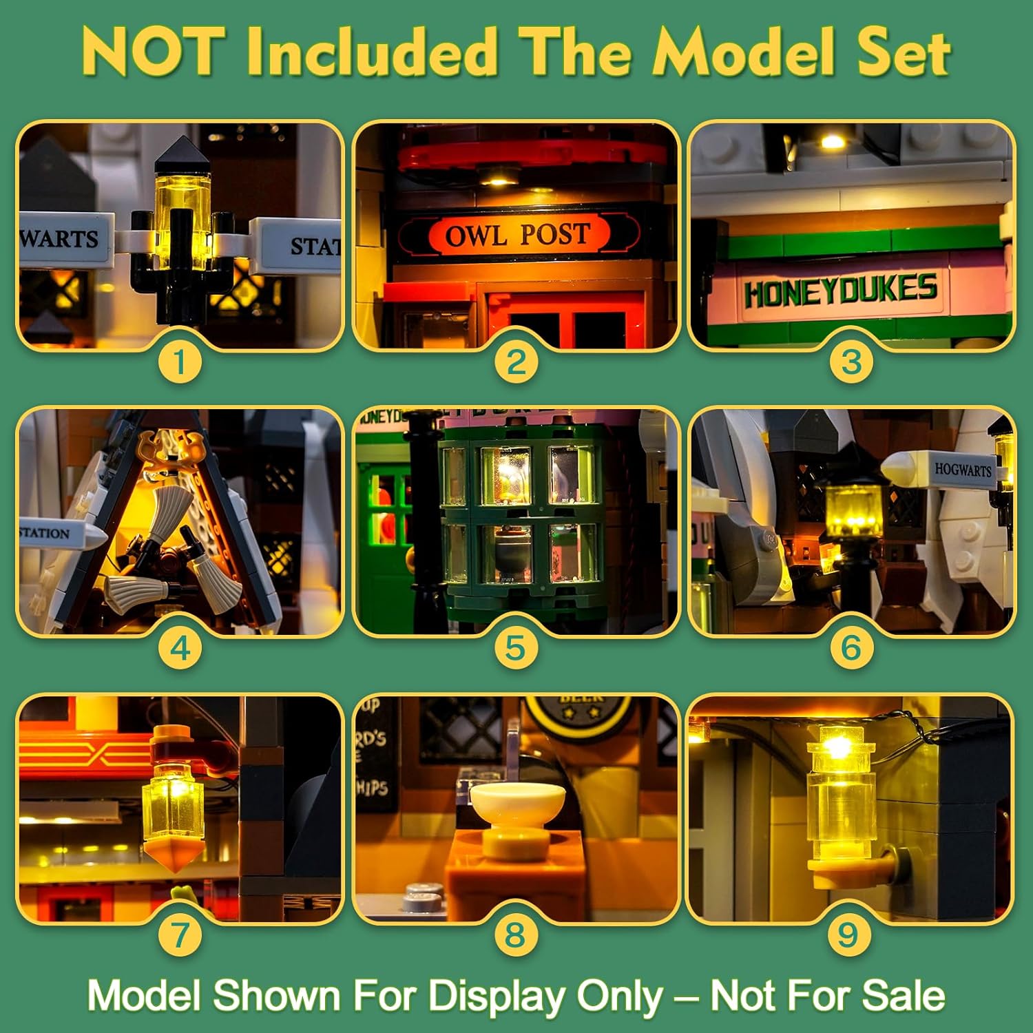 Light kit Compatible with Lego 76457 Hogsmeade Village – Collectors' Edition - No Model Only Light, LED Lighting Accessories Compatible with Lego Hogsmeade Village (Standard Version)