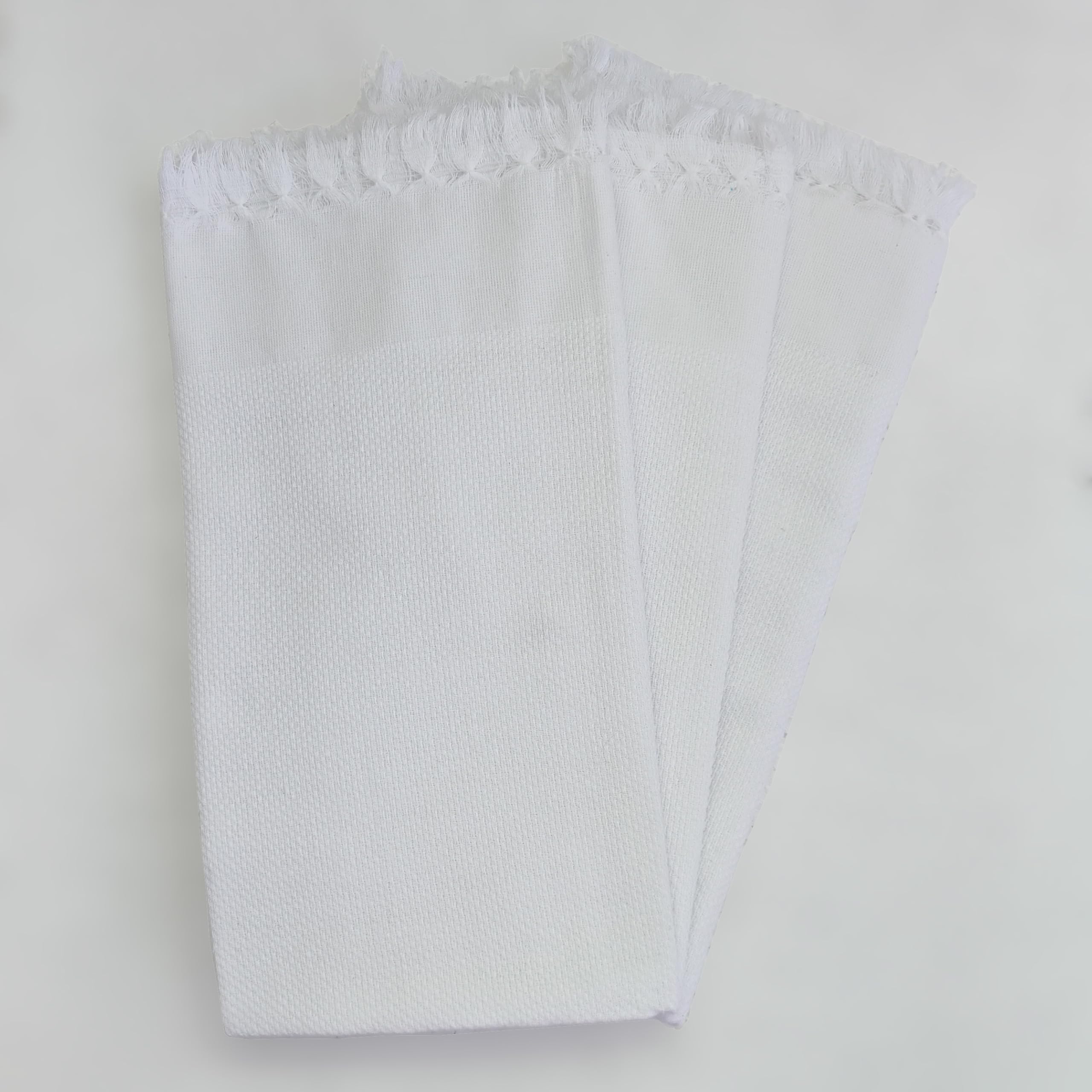 VELIRSON 100% Cotton Pure Plain White Bath Towels Very Thin Lightweight | Ultra Soft Fine Stitched Edges | Size- 27x52 Inch / 68x132 CM | Pure White Bath Towels Combo Pack of 3 (Pack of 3 Towels)