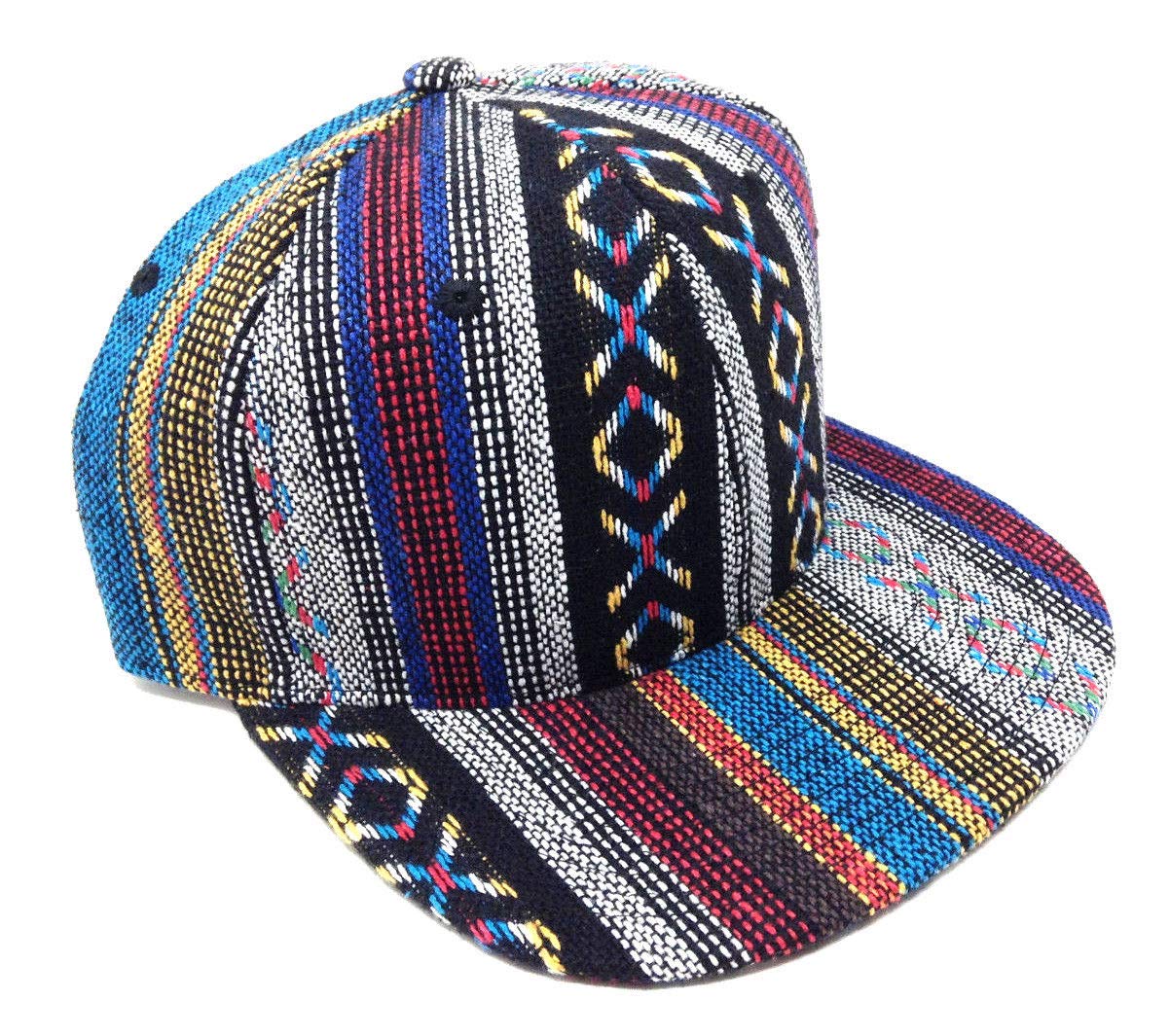 August CapsGrey Navajo Multicolor Striped All Over Print Snapback Hat