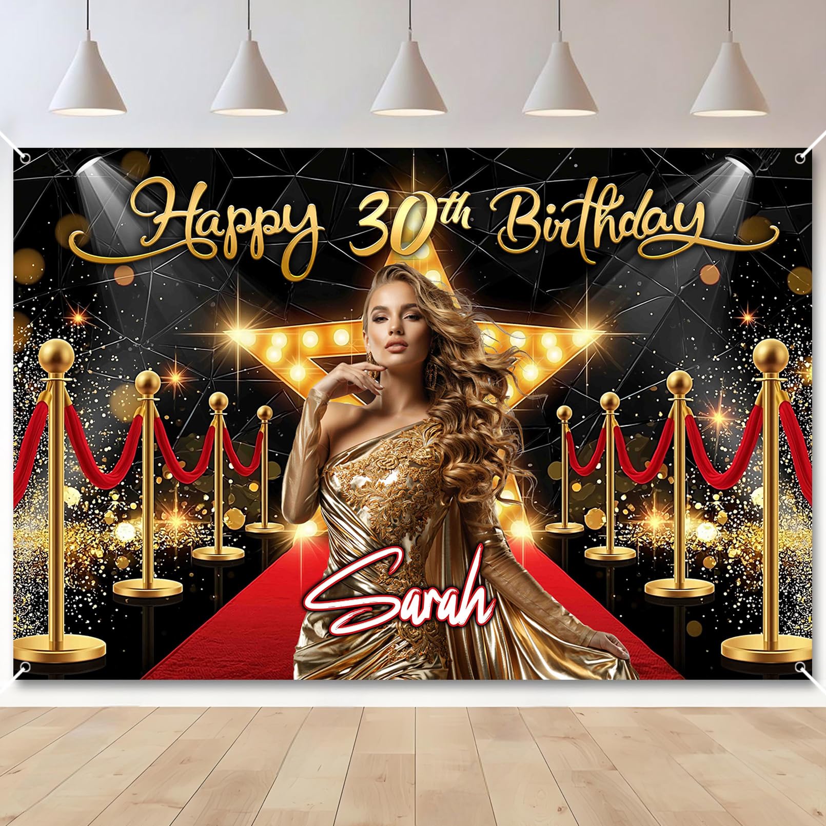 Custom Birthday Red Carpet Banner Add Photo Name Age Party Banner Decor — image 1