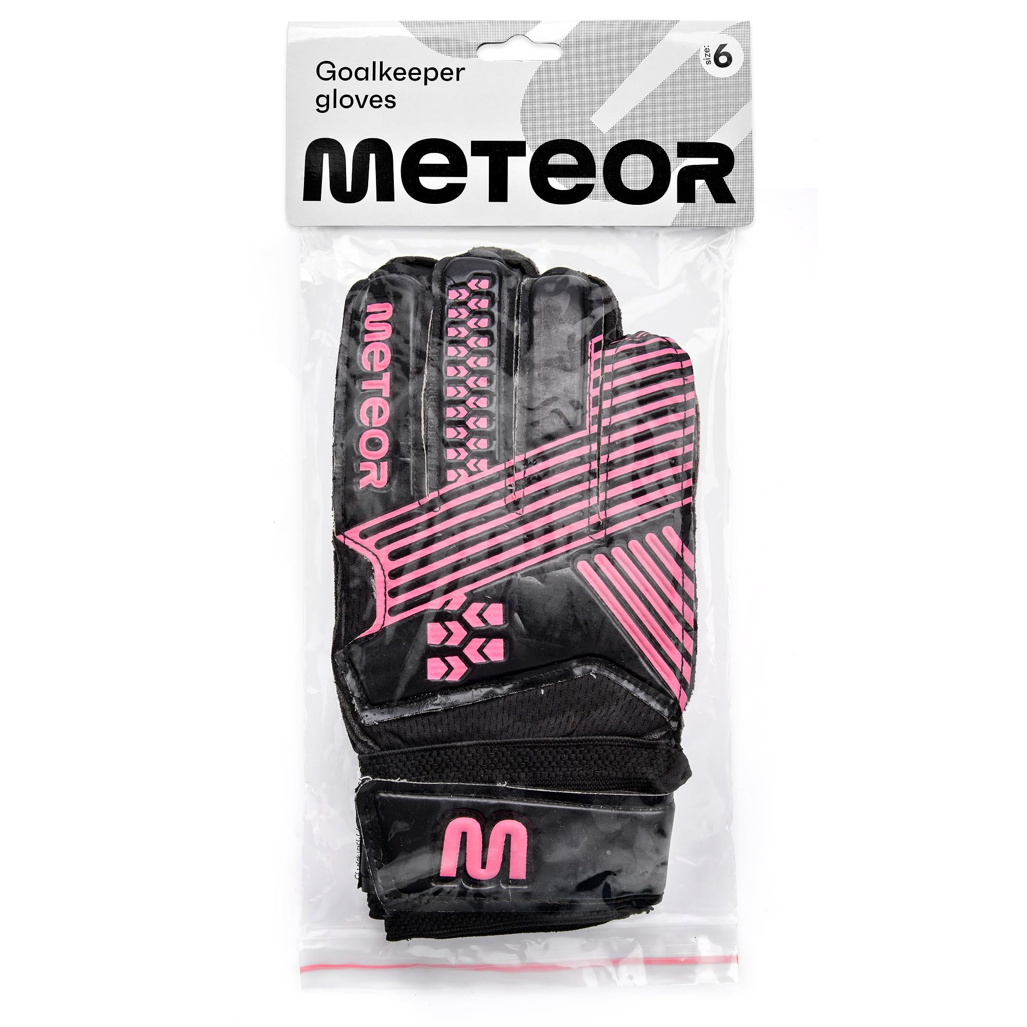 meteor Catch goalkeeper gloves, Goalkeeping gloves Flat Cut, EVA Foam Padding, Strong Grip in Wet & Dry Conditions - Image 4