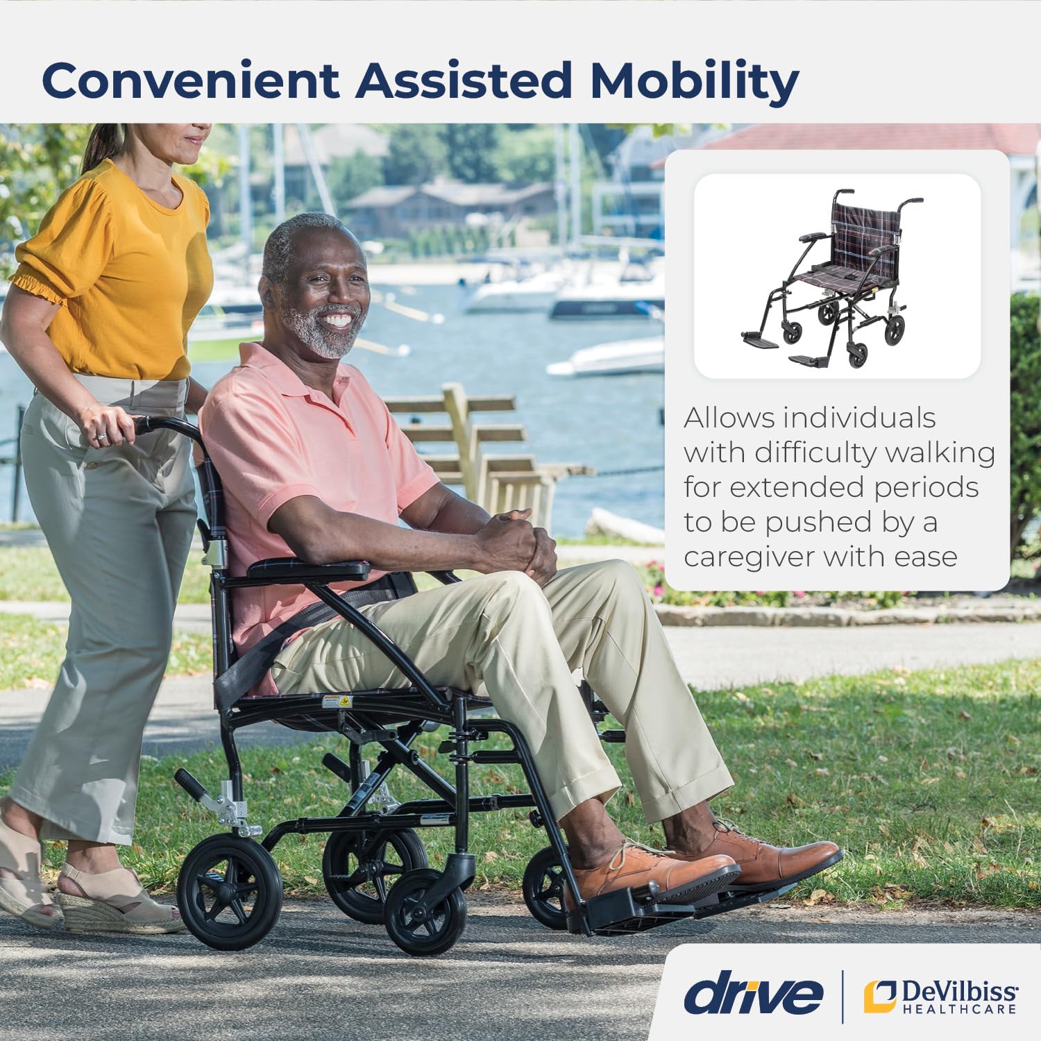 Lightweight Folding Transport Wheelchair - Drive Medical -2 Lightweight Folding Transport Wheelchair - Drive Medical -2