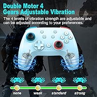 Vista 5 de FLIEEP Controlador de interruptor inalámbrico para Nintendo SwitchSwitch OLEDSwitch Lite con botón macro, función turbo de 3 niveles, vibración