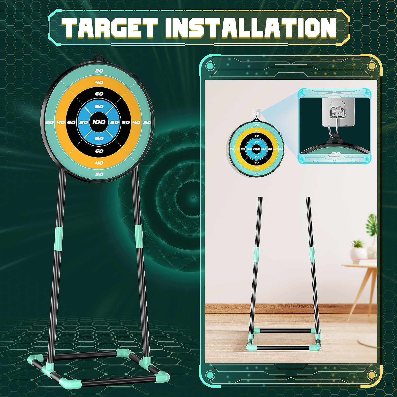 2 Pack Kids Bow and Arrow Set with Sound Effects & LED Flash Lights Achery Set, Indoor Outdoor Toys for Ages 4-8 8-12, Birthday Gifts for 3 4 5 6 7 8 9 10 11 12 Year Old Boys Girls Children, Yellow