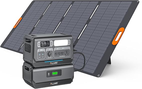 ALLWEI 2400W Power Station With 400W Solar Panel & B200 PRO Battery LiFePO4