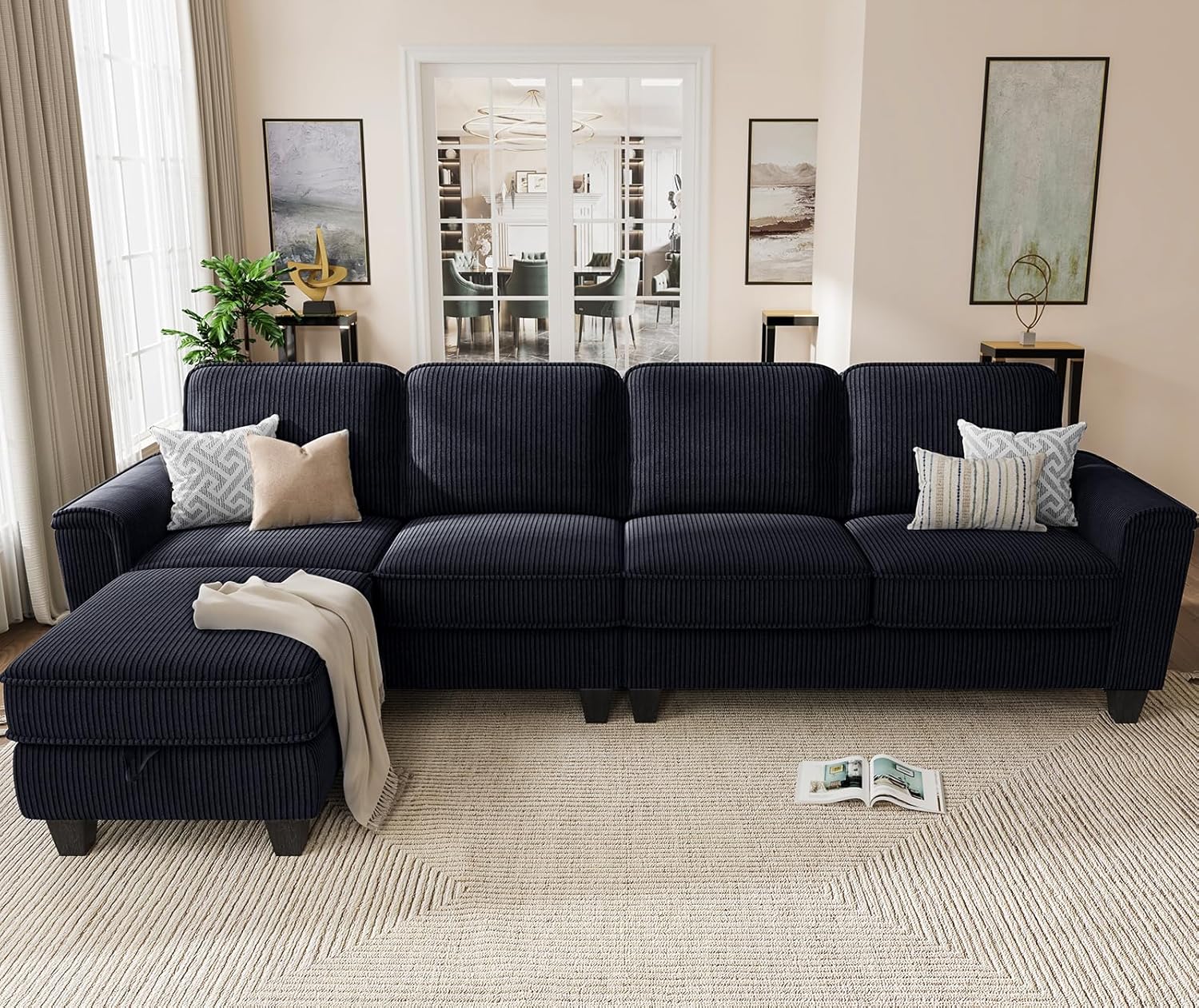 KKL Modular Sectional Sofa Couch for Living Room, 106 Inches