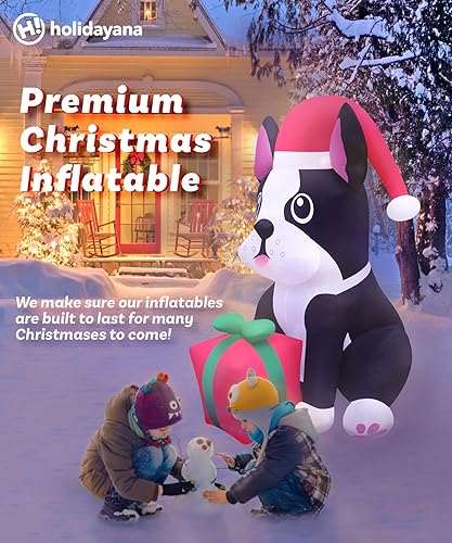 Vista 39 de Holidayana Christmas Inflatables Large 4.5ft Tall Merry Christmas Santa Hat - Inflatable Outdoor Decorations Blow Up X-mas Decorations for Yard