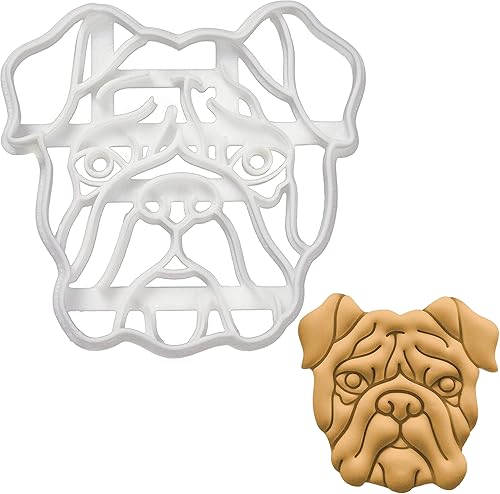 Cortador de galletas Bulldog Inglés Cara, 1 pieza - Bakerlogy