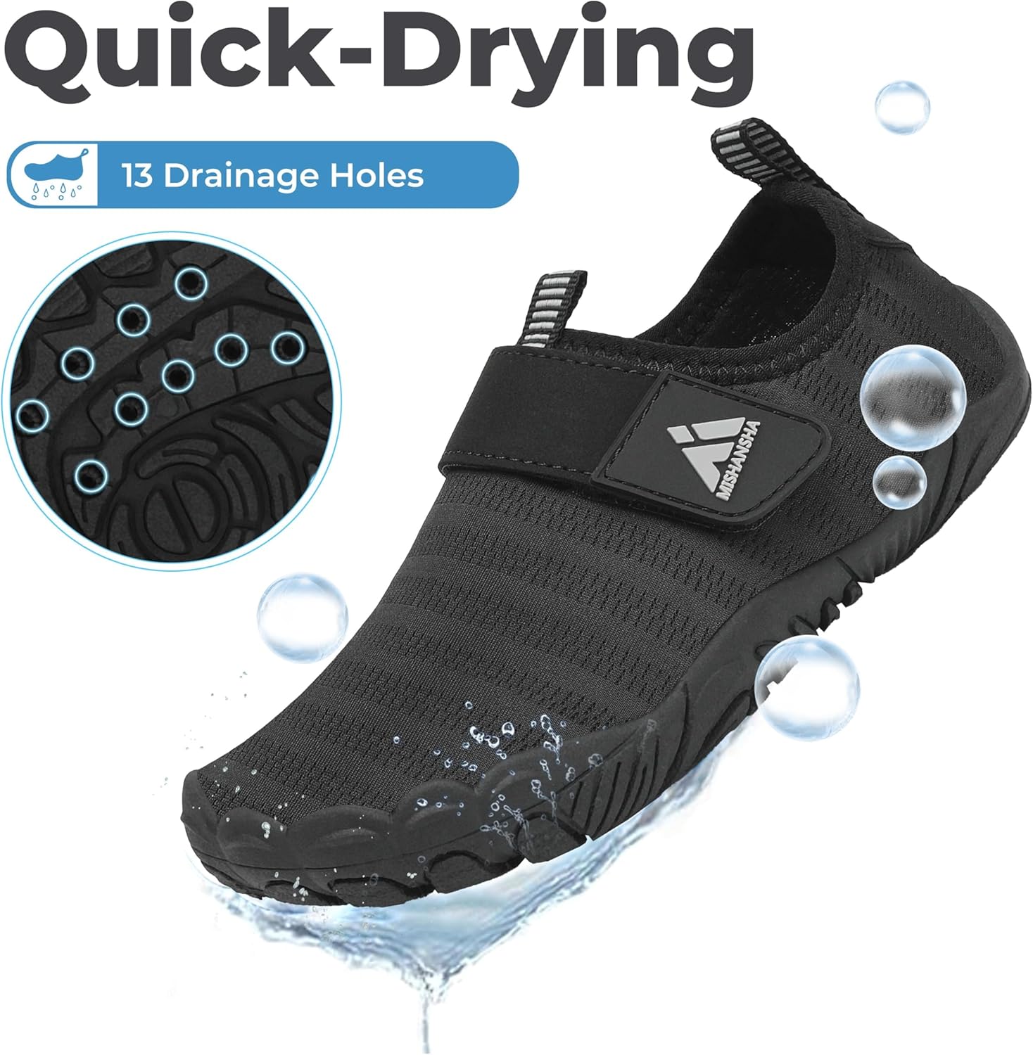 Mishansha Kinder Badeschuhe Schnell Trocknend Wasserschuhe Mädchen Jungen Barfußschuhe Atmungsaktiv Schwimmschuhe rutschfest Gr.24-35 - Image 3