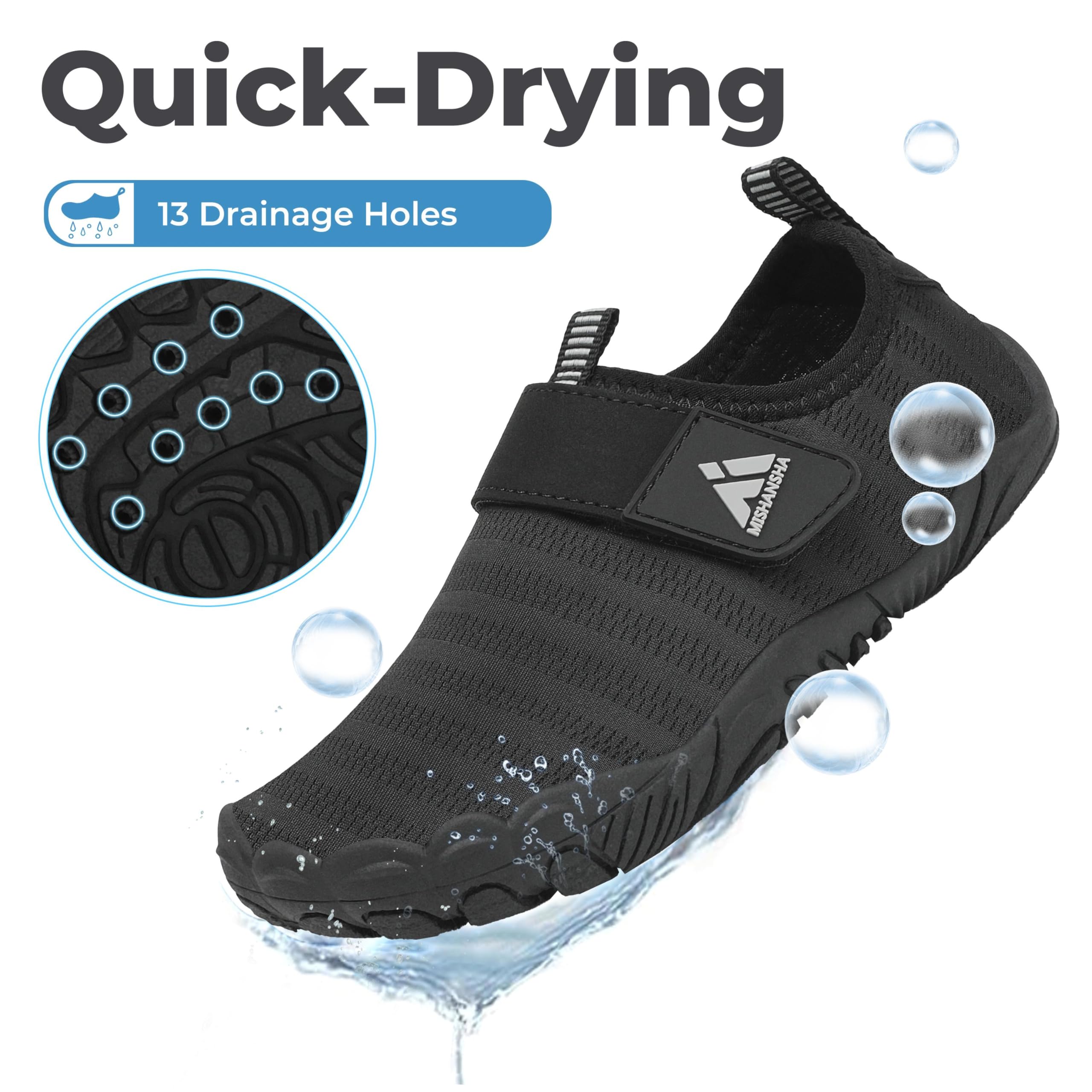 Mishansha Bambino Scarpe da Acqua Asciugatura Rapida Ragazzo Antiscivolo Scarpette Scoglio Immersione Spiaggia Surf Taglia 24-35 EU