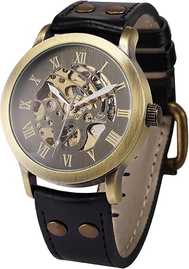 skeleton leather watch