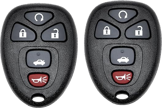 Vurkcy Key Fob Replacement for 06-10 Chevy Cobalt/ 04-12 Malibu/ 07-09 Pontiac G5/ 05-10 G6/ 05-08 Grand Prix/ 07-10 Saturn Aura Sky/ 05-09 Buick Lacrosse Car Keyless Remote, KOBGT04A, 5 Btn, 2Pcs