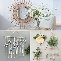 Vista 7 de Clavijas de madera para manualidades, 10 varillas de madera de 12 x 12 pulgadas, varillas de bambú redondas naturales para manualidades, tacos